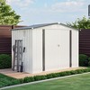 Vynxaria 8x6FT Metal Outdoor Storage Shed, Waterproof Tool Shed with Pitched Roof, Side Window & Lockable Door, White + Gray - 4 of 4