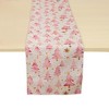 Unique Bargains Christmas Table Runner Yellow Snowflake Pink Christmas Tree Linen Pink Yellow White 72"x13" 1 Pc - 4 of 4