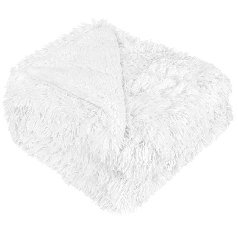 PAVILIA Fluffy Faux Fur Reversible Throw Blanket for Bed, Sofa, and Couch, 2 of 8