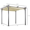 10' x 10' Outdoor Retractable Pergola Canopy, Metal Patio Shade Shelter for Backyard, Porch Party, Garden, Grill Gazebo - 3 of 4