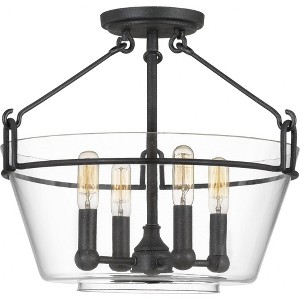 Quoizel Lighting Wells 4 - Light Semi-Flush Mount in  Grey Ash - 1 of 3