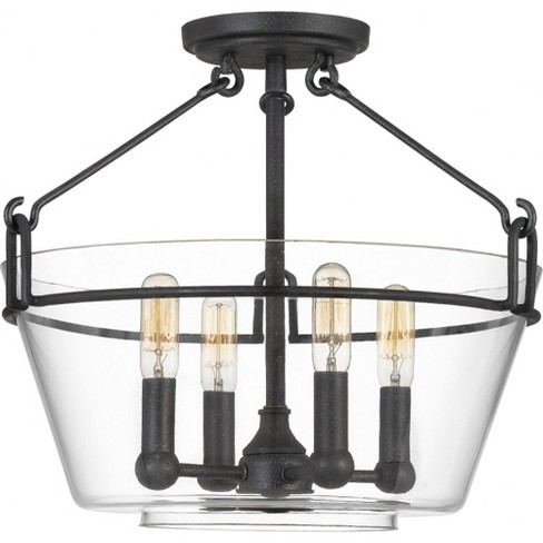 Quoizel Lighting Wells 4 - Light Semi-Flush Mount in  Grey Ash - image 1 of 3