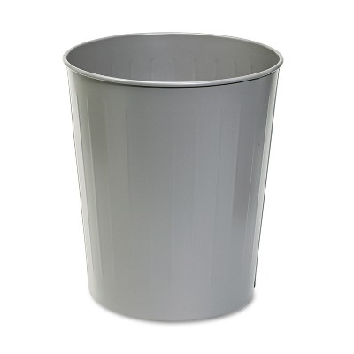 Safco Round Wastebasket Steel 23.5qt Charcoal 9604CH