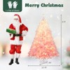 Costway 6 FT Artificial Christmas Tree with 250 Warm White LED Lights, 8 Lighting Modes & Folding Metal Stand White & Pink - 4 of 4