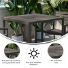 Flash Furniture Lark Outdoor Dining Table with Synthetic Gray Wash Teak Poly Slats - 35" Square Steel Framed Restaurant Table with Umbrella Hole - 4 of 4