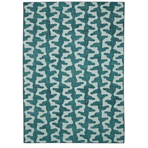 2'x3' Odessa Washable Outdoor Rug Aqua/Green - Linon: Machine Made, UV & Mildew Resistant, Pet Friendly - 1 of 4