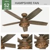 Hunter 52" Hampshire Lighted Ceiling Fan Weathered Copper Finish with Grey Pine Blades - Rustic Design for Large Rooms - 4 of 4