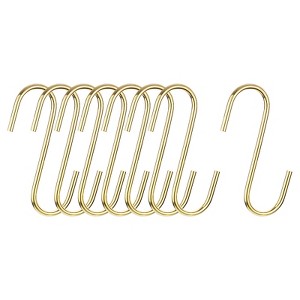 Unique Bargains Steel Extra Long Garden Bathroom Kitchen S Shape Hooks and Hangers 8 Pcs - 1 of 4