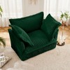 CAVINAS Comfy Single Couch Sofa, Fabric Single Sofa, Slip-covered Armchair with 1 Big Back Cushion and 2 Big Toss Pillows, Single Deep Seat - 2 of 4