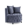 NicBex 30" Adult Bean Bag Chair with Button Tufted,Swivel Floor Sofa with Removable Wheels,Velvet Comfy Chair with 3 Pillows,Living Room Furniture - 2 of 4