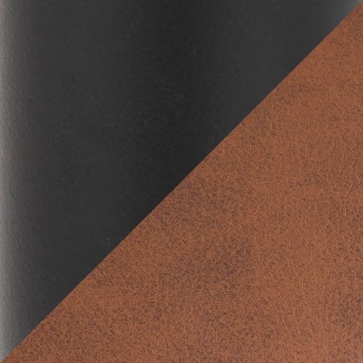 Camel Faux Leather Upholstered Side Chair with Black Metal Legs