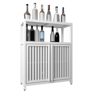 Syemin Decorative Storage Cabinets Bamboo Storage Cabinet Furniture, Accent Cabinet With Shelves, Collectibles Display Case, White, 24.6"*10.75"*32.1"