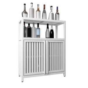 Syemin Decorative Storage Cabinets Bamboo Storage Cabinet Furniture, Accent Cabinet With Shelves, Collectibles Display Case, White, 24.6"*10.75"*32.1" - 1 of 4