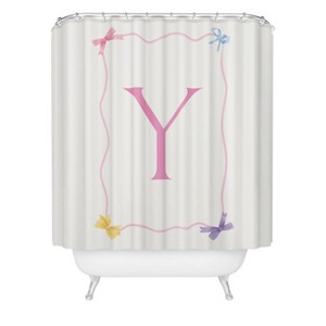 Deny Designs April Lane Art Simple Bow Monogram Shower Curtain - 1 of 3