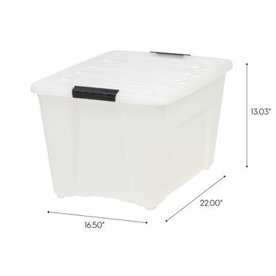 Off-White Stackable Plastic Storage Bins with Lids and Buckles - 6 Pack