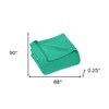 HomeRoots Queen Teal Cotton Waffle Weave Honeycomb Blanket - 3 of 4