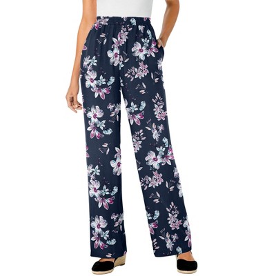 Woman Within Women's Plus Size Petite Pull-On Elastic Waist Soft Pants