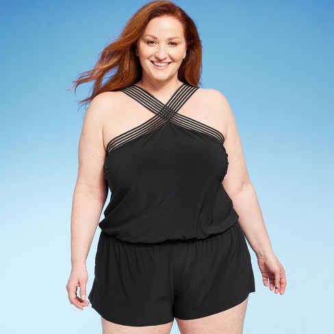 Plus size discount swim romper