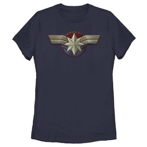 Women's Marvel Captain Marvel Simple Star Symbol T-Shirt - 1 of 4