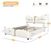 Lyngins Modern Butterfly-Shaped Platform Bed Frame with PU Leather Upholstered Headboard, Queen Bed Frame with Gold Metal Decor, No Box Spring Needed - 3 of 4