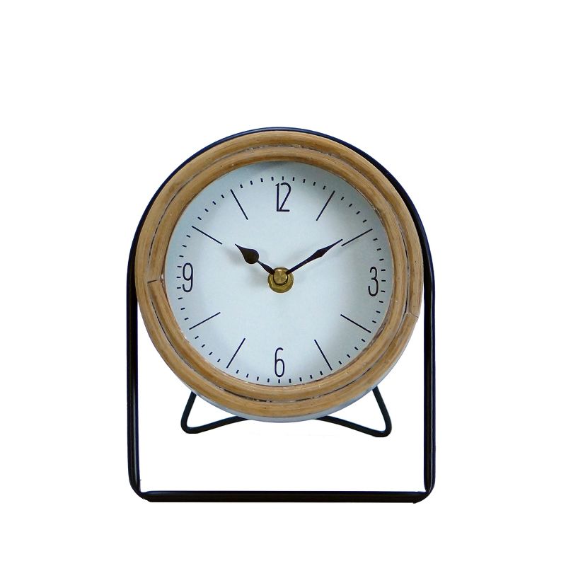 VIP Iron 7.68 in. White Floating Style Table Clock, 1 of 2