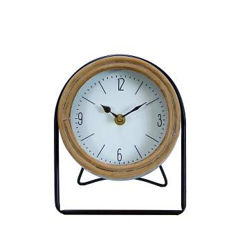 VIP Iron 7.68 in. White Floating Style Table Clock