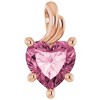 Pompeii3 7mm Pink Topaz Women's Heart Pendant in 14k Gold Necklace 5mm Tall - 4 of 4