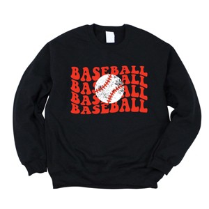 Simply Sage Market Red Baseball Stacked Sweatshirt - 1 of 4