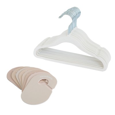 3 Sprouts Baby Velvet Hanger & Closet Divider Set - Cream & Neutral