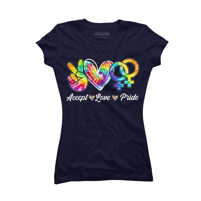 Adult Design By Humans Accept Love LGBTQIA+ Pride Tie Dye Rainbow By HARGOOT-Shirt