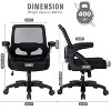 40''Big and Tall Office Chair with Flip-up Arms, Mesh Heavy Duty Computer Chair Desk Chair Wide Seat, Executive Swivel Task Rolling Chair-The Pop Home - 4 of 4