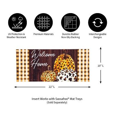 Boho Brown and White Leopard Print Pumpkin Doormat