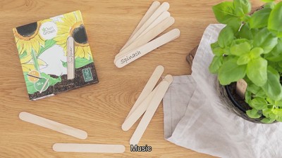 Natural Wooden Plant Tags with Black Marker Pen - 60 Pieces