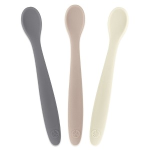 WeeSprout Silicone Baby Spoons, First Stage Infant Feeding Utensils With Soft-Tip, Set of 3 - 1 of 4