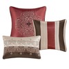Gracie Mills Kurtis 7-Piece Red Jacquard Comforter Set with Designer Throw Pillows - 4 of 4