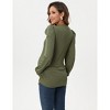 Maternity Shirts Women's Knit Ribbed Round Neck Puff Short Sleeve T-Shirt Pregnancy Casual Side Ruched Tunic Tee Tops - 3 of 4