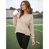ATHLECHIC Women's Crewneck Fleece Oversized Fashion Fall Outfits Pullover Hoodless Tops Cropped Sweatshirt 2 Packs - 3 of 4
