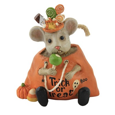 Halloween 4.25" Halloween Nibbles Mouse Trick Or Treat Apple  -  Decorative Figurines