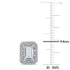 EVERLY JEWELRY |  Sterling Silver 1/10 CT Diamond TW & 1 1/10 CT TGW Aquamarine Fashion Post Earrings - 2 of 4