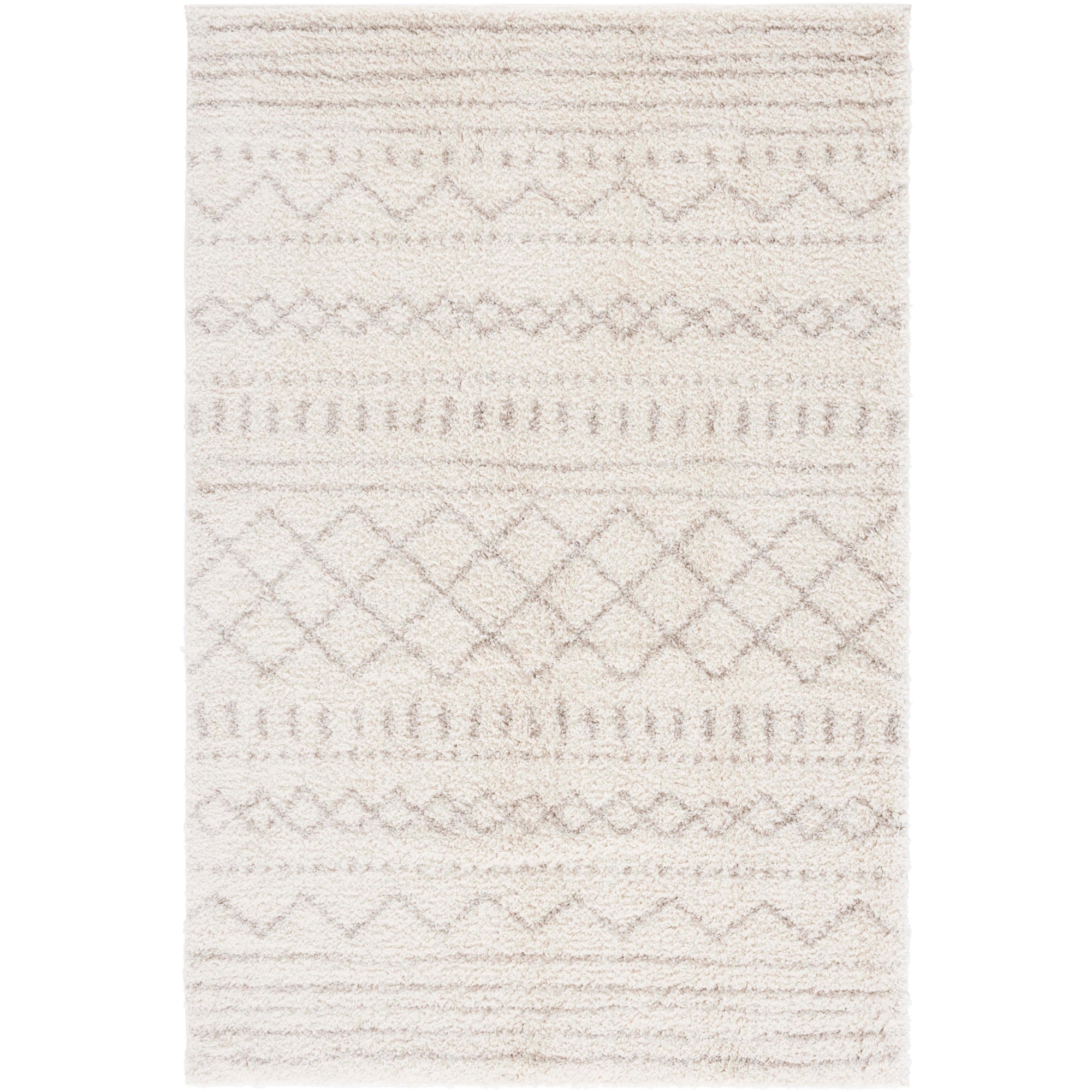 Arizona Shag ASG741 Power Loomed Indoor Area Rug - Ivory/Beige - 5'1"x7'6" - Safavieh