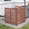 SEVOBAL Garden Fences and Gates 3 Section Outdoor Air Conditioner Fence Screen, Outside Wood Privacy Fence, Backyard Garden Patio, Brown, 32"*32"*38" - 4 of 4