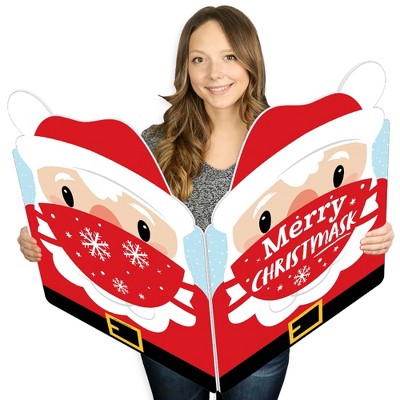 Big Dot of Happiness Merry Christmask - Quarantine Christmas Giant Greeting Card - Big Shaped Jumborific Card