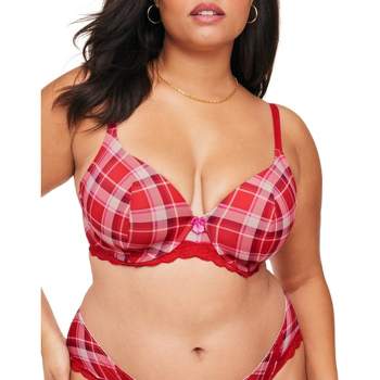 Smart & Sexy Women's Plus Size Retro Lace & Mesh Unlined Underwire Bra No  No Red 44ddd : Target