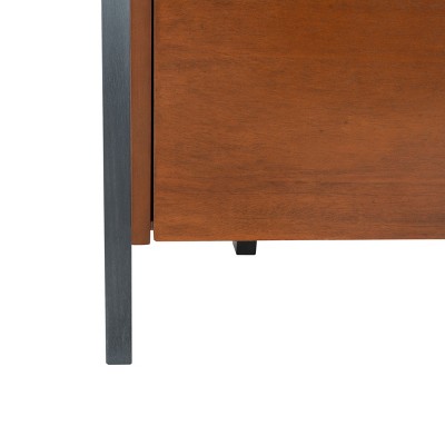 Vlad Natural Mahogany & Charcoal 3-Shelf Storage Etagere