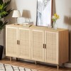 ORRD 62.20"Elegant and Functional 4-Door Rattan Decorative Storage Cabinet,for Bedroom,Living Room,Office - 2 of 4
