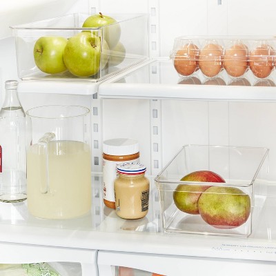 Large Narrow Fridge and Pantry Organizer Bin - Brightroom™: Clear BPA-Free PETG, Freezer-Safe, Hand Washable