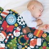 FIONECA Christmas Blanket with Gingerbread Man Christmas Stocking Candy Cane Wreath and Bell Pattern 30x40 inches - 4 of 4