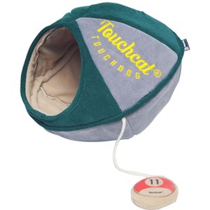 Touchcat  Saucer Oval Collapsible Walk-Through Pet Cat Bed House With Play Active Toy Green-Large - 1 of 2