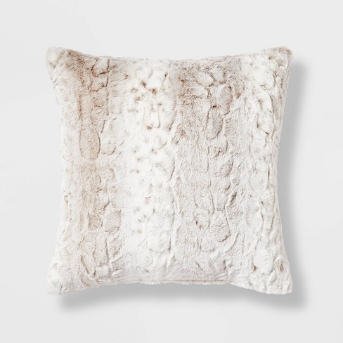 Neutral Faux Fur Throw Pillow - Threshold™