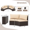 Costway 5 PCS Patio Furniture Set with Tempered Glass Top Side Tables Back & Seat Cushions - 3 of 4